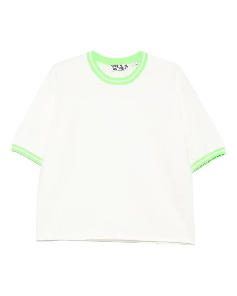 Essentiel T-Shirt mit Kontrastdetails - Weiß Weiß