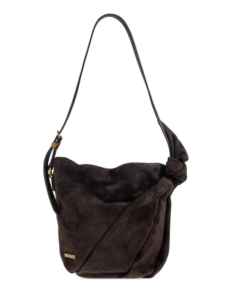 ROTATE Birger Christensen Bon Bon knotted-detail shoulder bag - Braun Braun