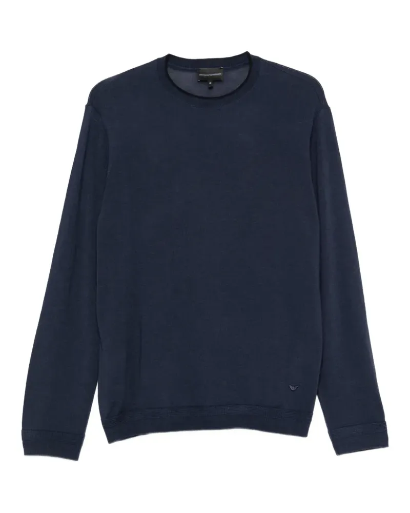 Emporio Armani Pullover mit Logo-Patch - Blau Blau