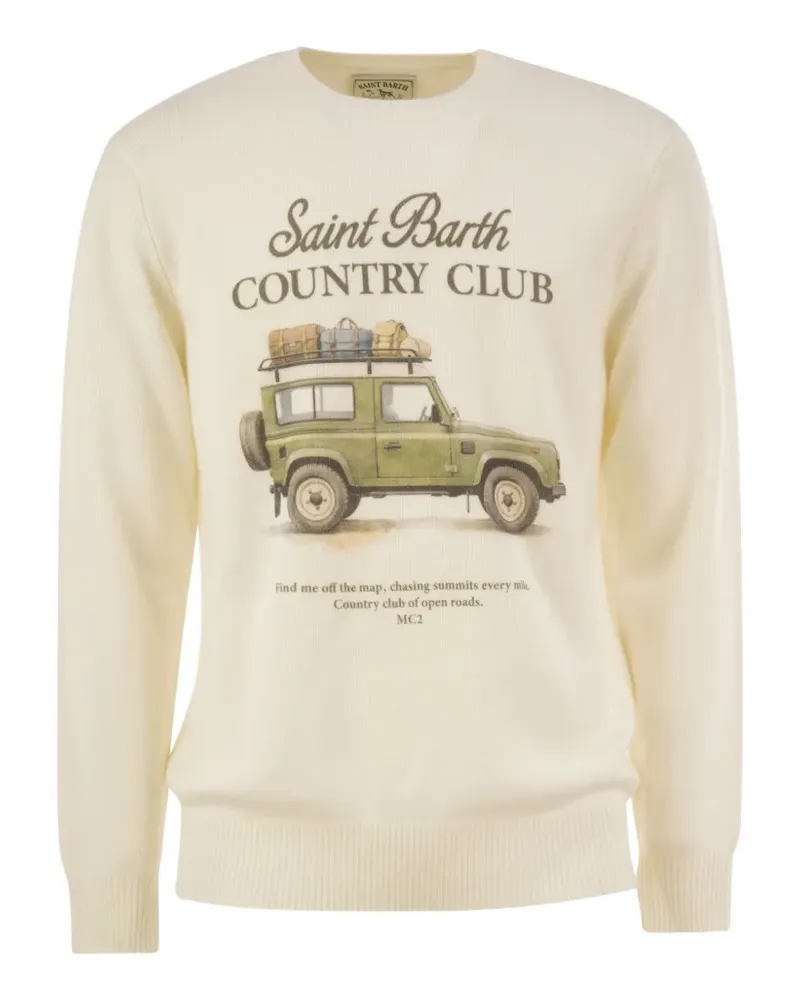 MC2 Saint Barth Heron wool and cashmere blend crewneck sweater - Nude Nude
