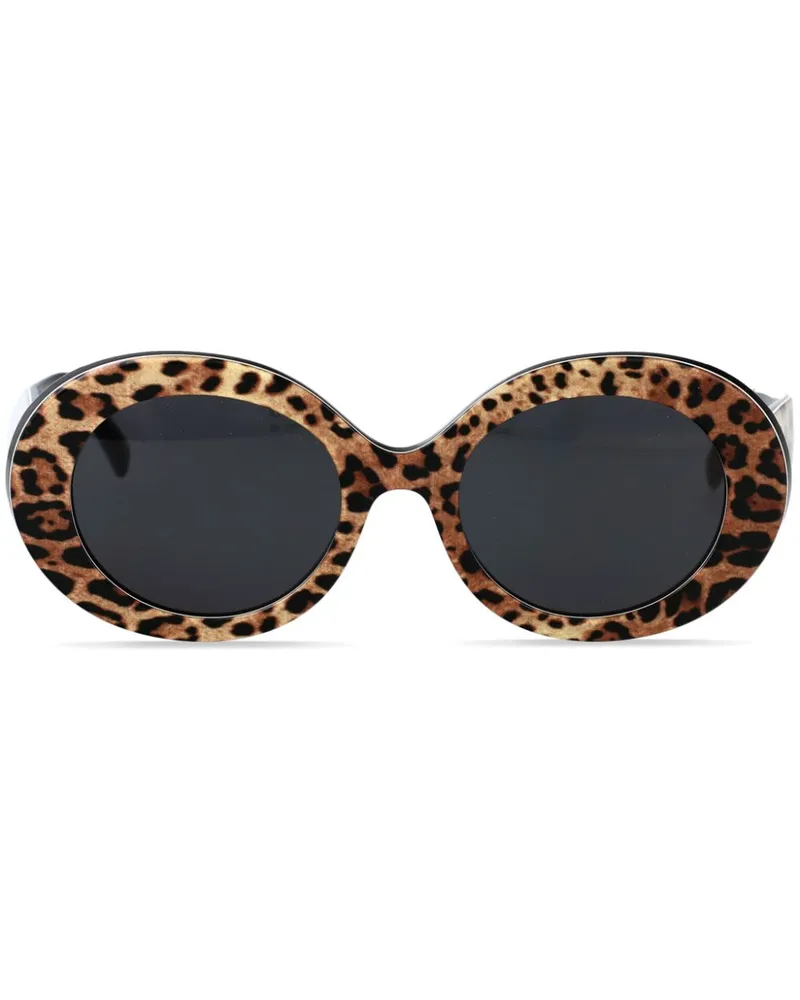 Dolce & Gabbana Sonnenbrille mit Leoparden-Print - Braun Braun