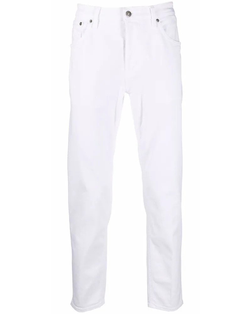 Dondup Halbhohe Slim-Fit-Jeans - Weiß Weiß