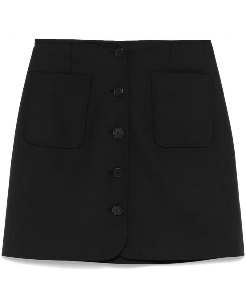 Claudie Pierlot Minirock mit Knöpfen - Schwarz Schwarz