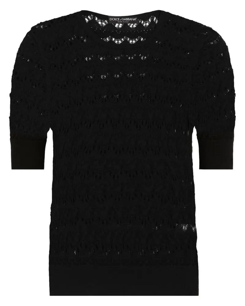 Dolce & Gabbana Gehäkeltes T-Shirt - Schwarz Schwarz
