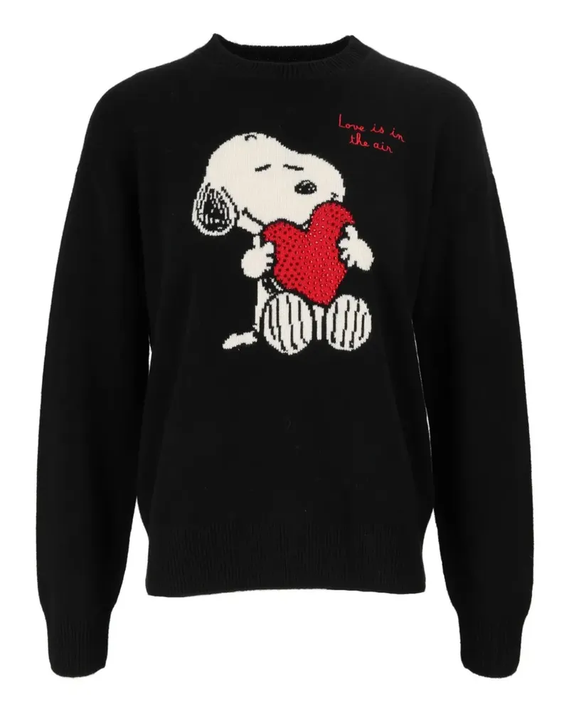 MC2 Saint Barth x Peanuts Snoopy Pullover mit Strass - Schwarz Schwarz