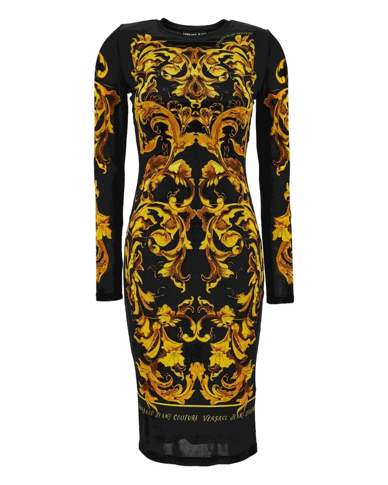 Versace Jeans Kleid mit Barock-Print - Schwarz Schwarz