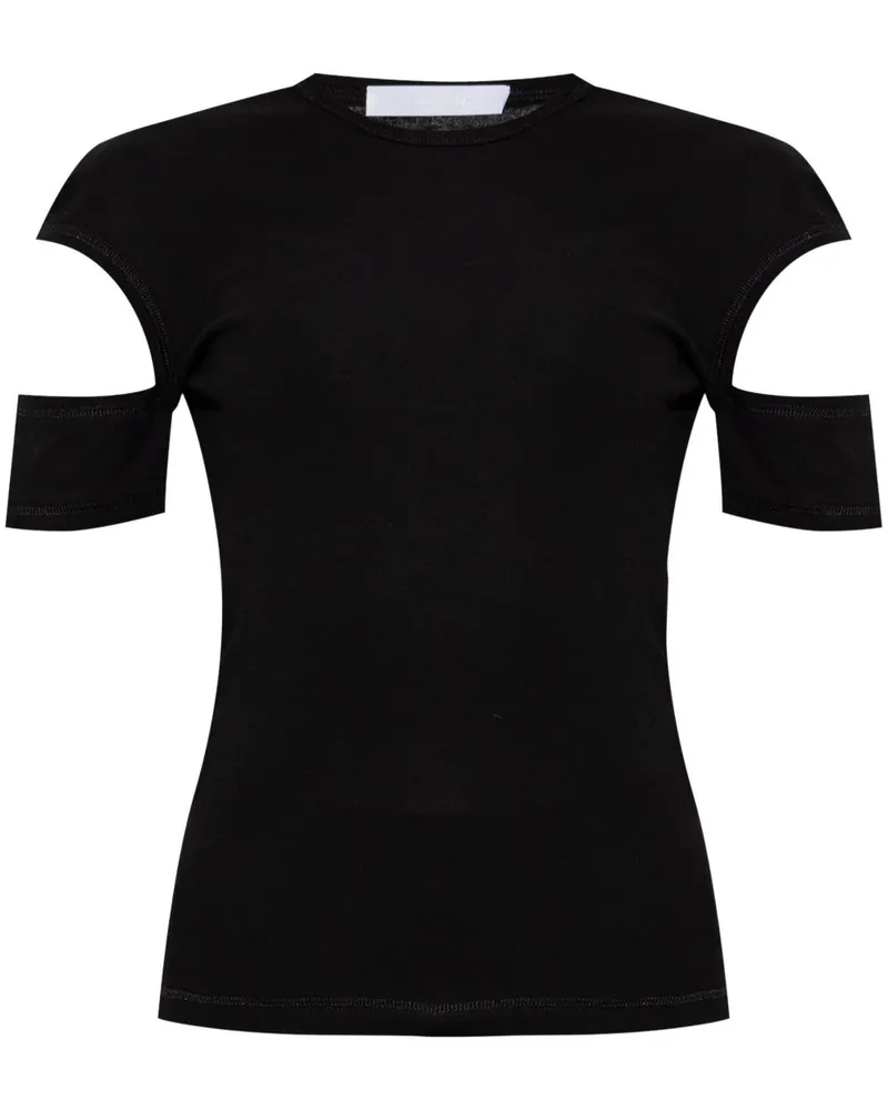Helmut Lang T-Shirt mit Cut-Outs - Schwarz Schwarz