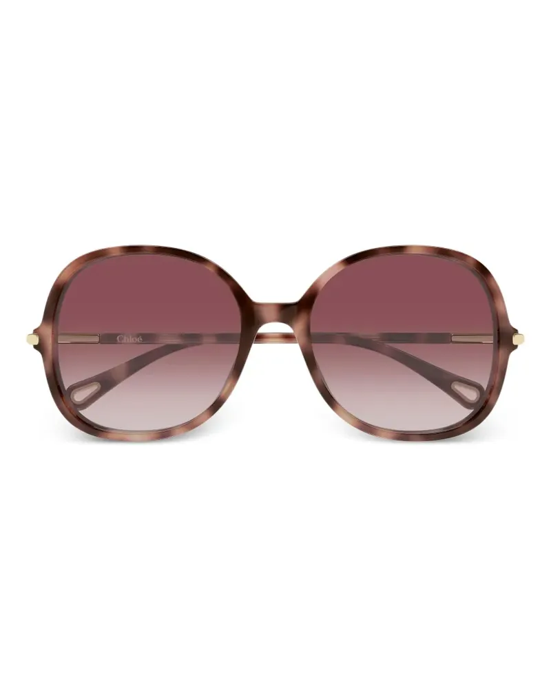 Chloé tortoiseshell-effect round-frame sunglasses - Braun Braun