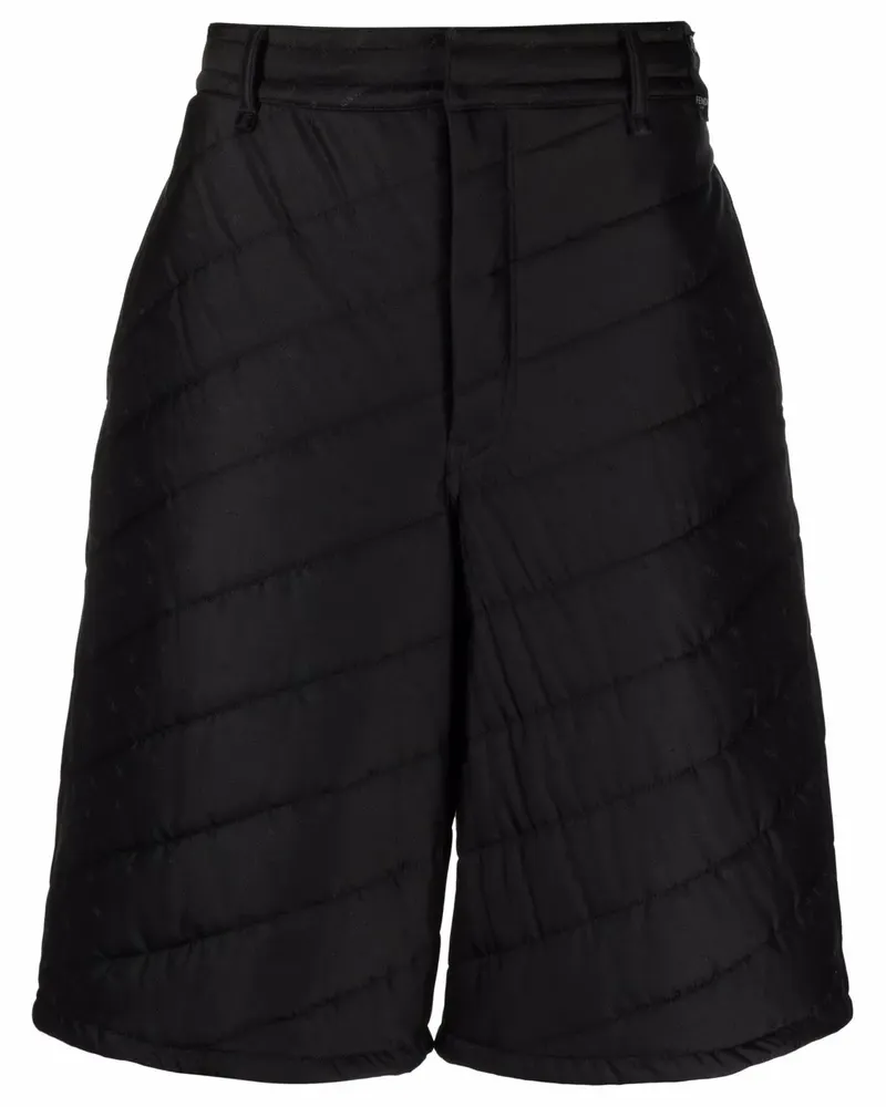 Fendi Knielange Shorts mit Steppung - Schwarz Schwarz