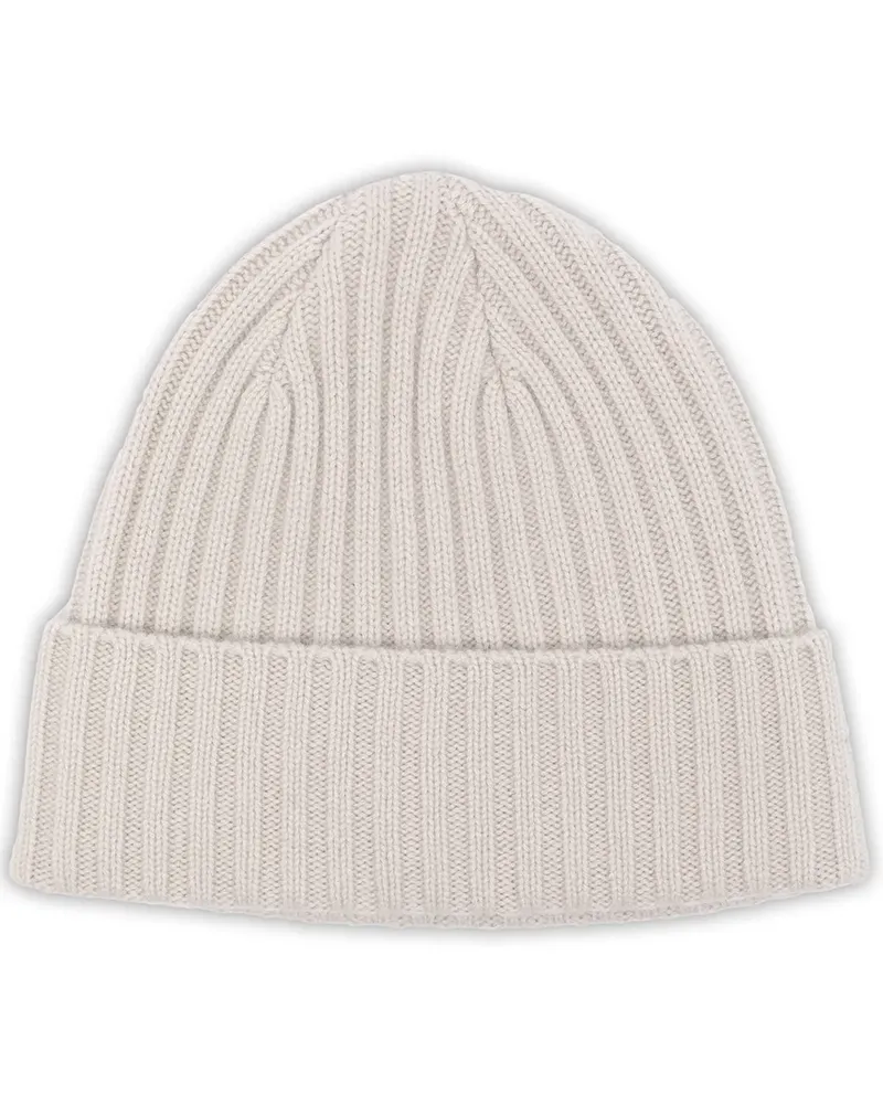 N.Peal Grob gerippte Mütze - Weiß Weiß
