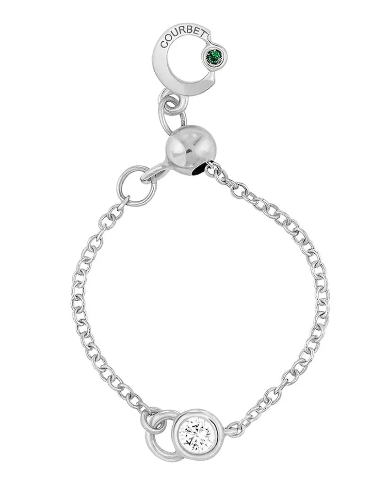 COURBET 18kt Weißgoldring mit synthetischem Diamanten - Silber Silber