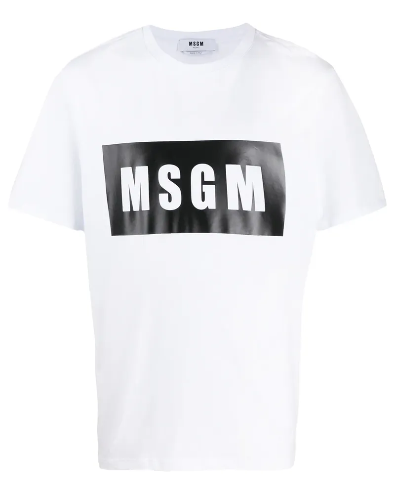 MSGM T-Shirt mit Logo-Print - Weiß Weiß