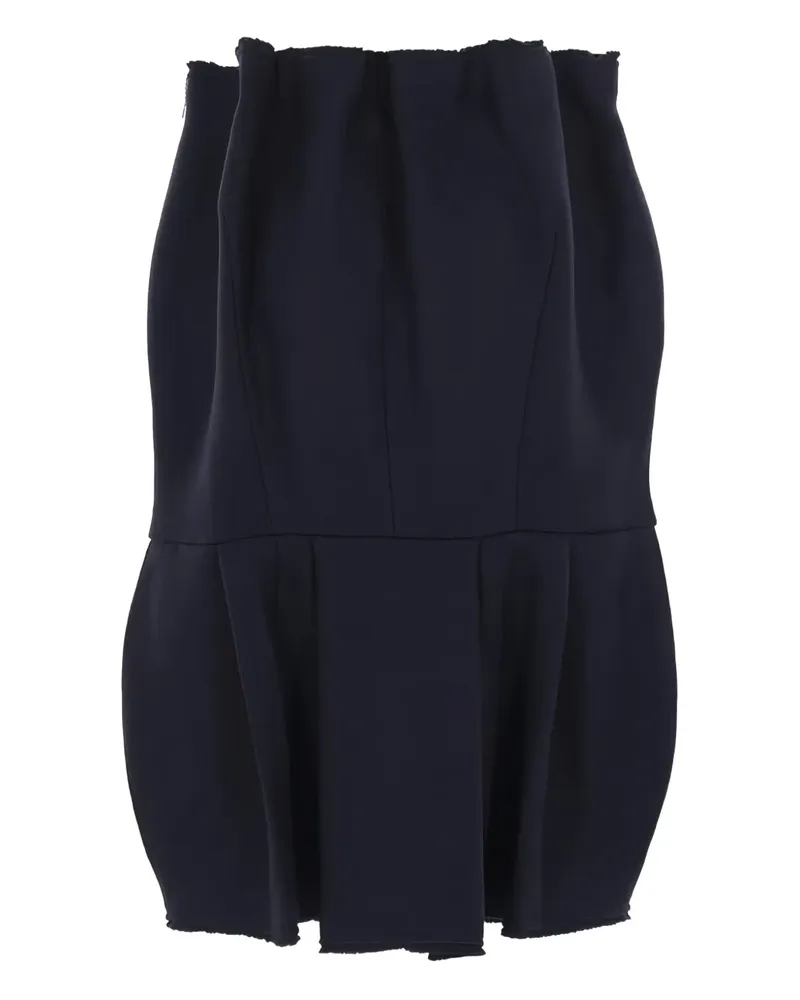 Prada bow pleated midi skirt - Blau Blau