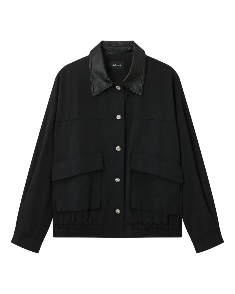Tout a Coup Jacke mit Lederkragen - Schwarz Schwarz