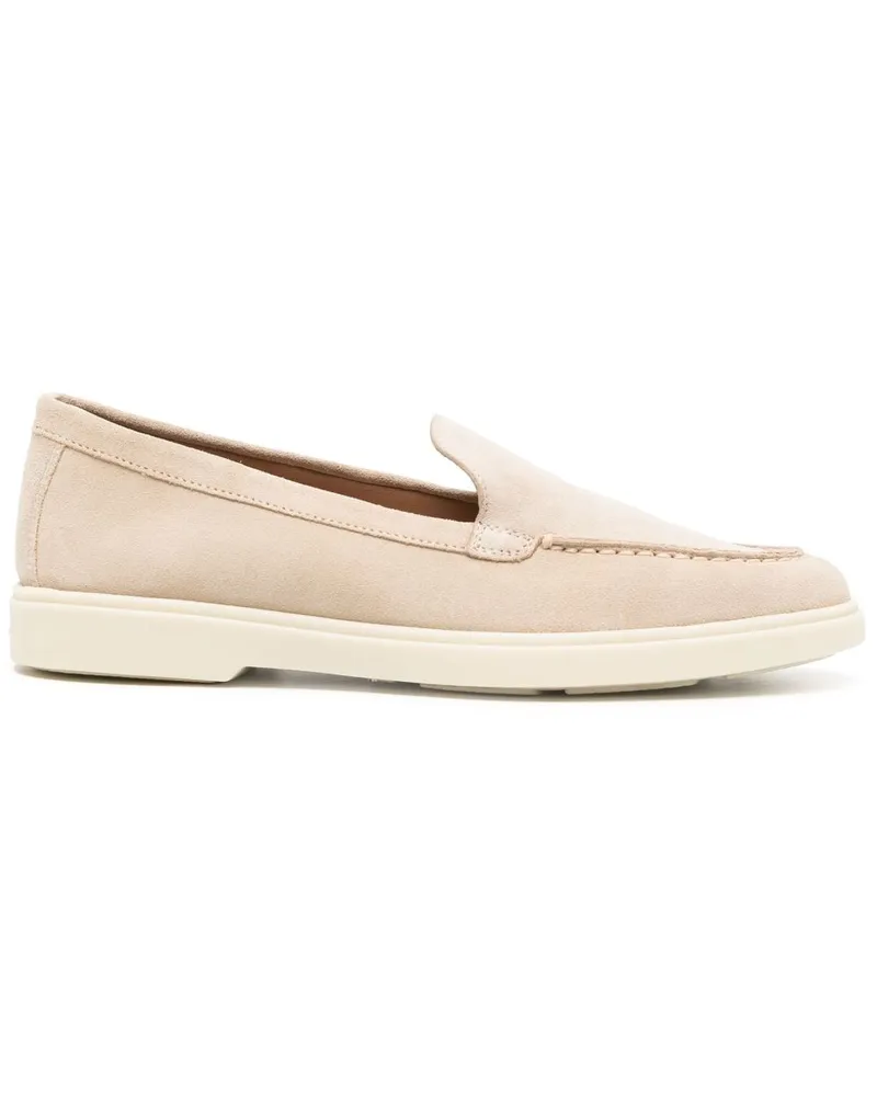 Santoni Loafer aus Wildleder - Nude Nude
