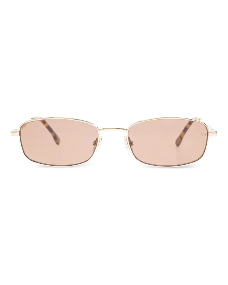 Victoria Beckham Sonnenbrille mit eckigem Gestell - Gold Gold