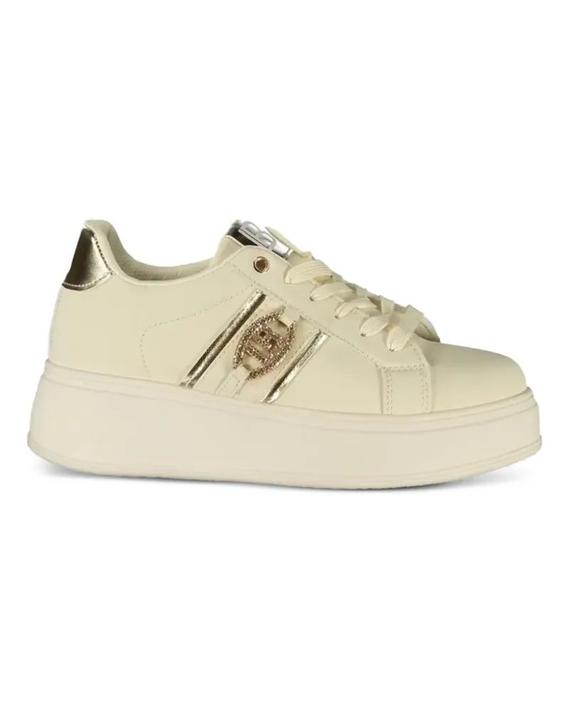 Laura Biagiotti logo-plaque platform sneakers - Nude Nude