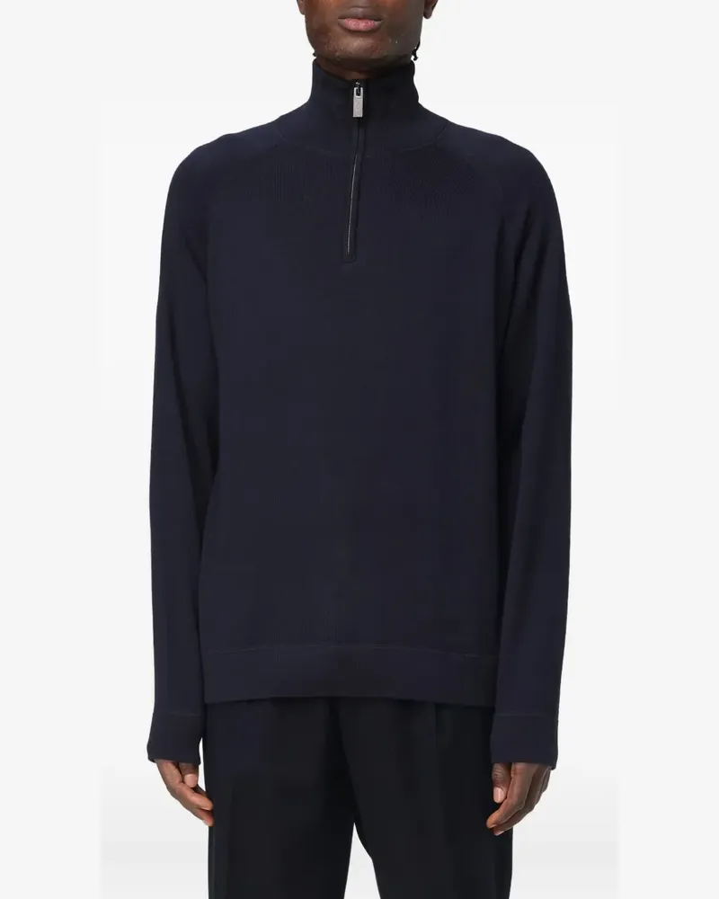 Paolo Pecora Milano zip funnel neck knitwear - Blau Blau