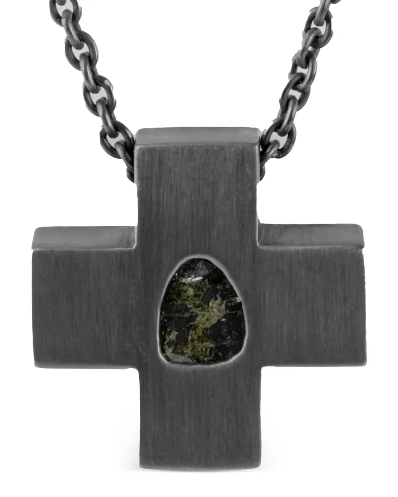 Parts Of Four Mini Plus Halskette aus oxidiertem Sterlingsilber mit Diamanten - Schwarz Schwarz