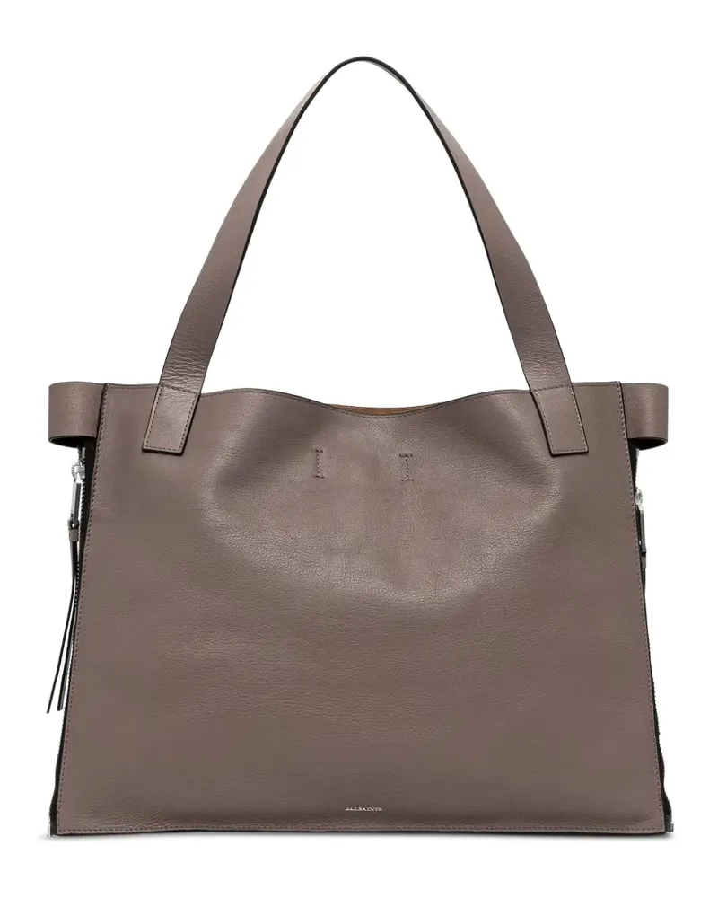 AllSaints Marlo Tote Bag mit seitlichem Reißverschluss - Braun Braun
