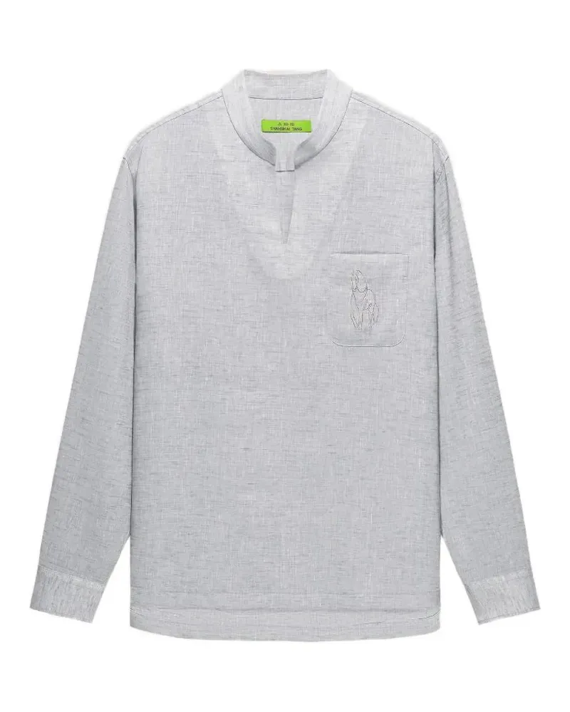 Shanghai Tang V-neck shirt - Grau Grau