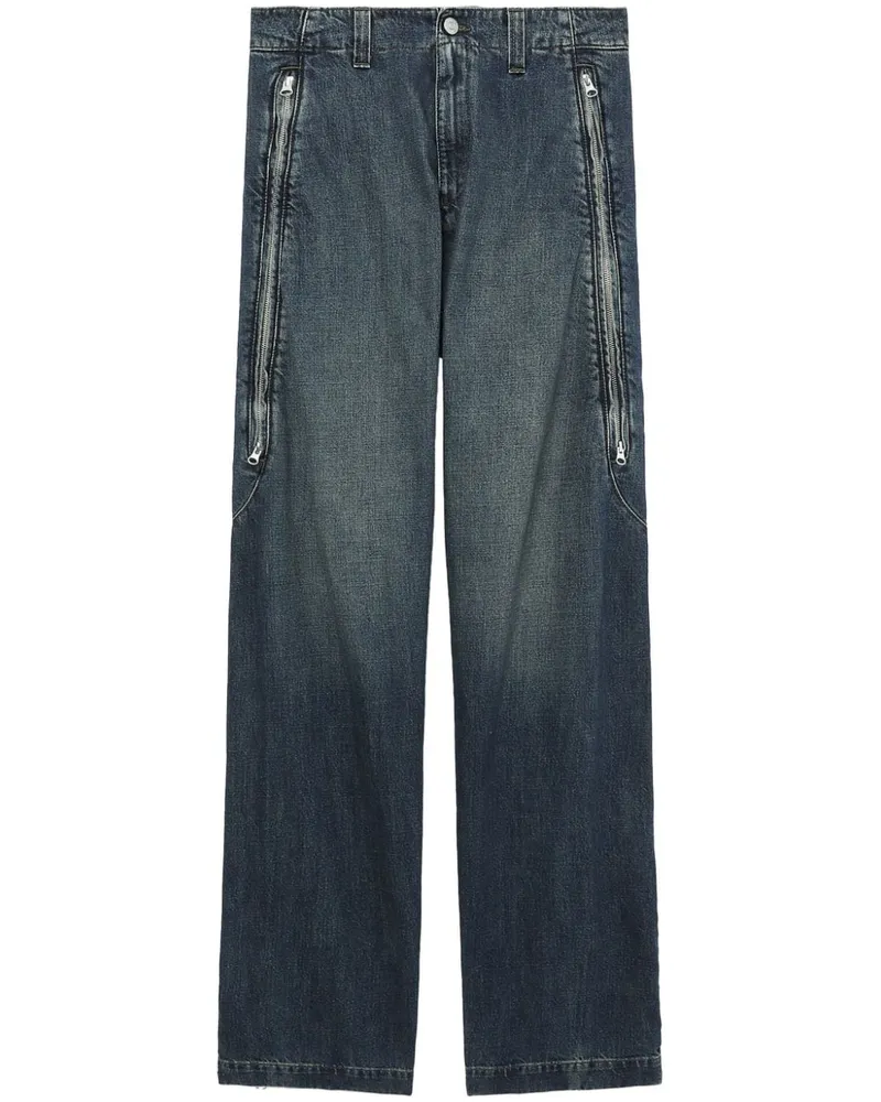 Maison Margiela Halbhohe Wide-Leg-Jeans Blau