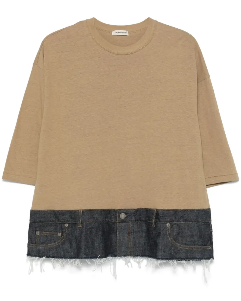 Undercover T-Shirt mit Kontrasteinsätzen - Nude Nude