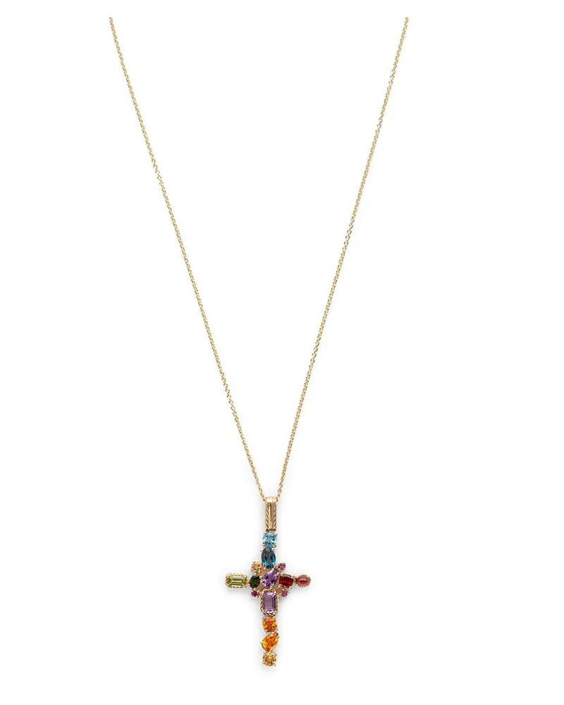 Dolce & Gabbana 18kt Rainbow Gelbgoldanhänger mit Schmucksteinen Gold