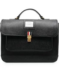 Thom Browne Schulrucksack aus strukturiertem Leder Schwarz