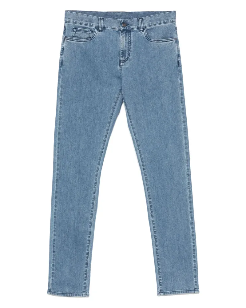 Canali Jeans mit Logo-Patch - Blau Blau
