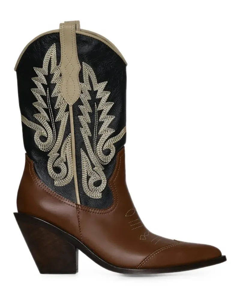 Johanna Ortiz Alma Latina Stiefel mit Stickerei - Braun Braun
