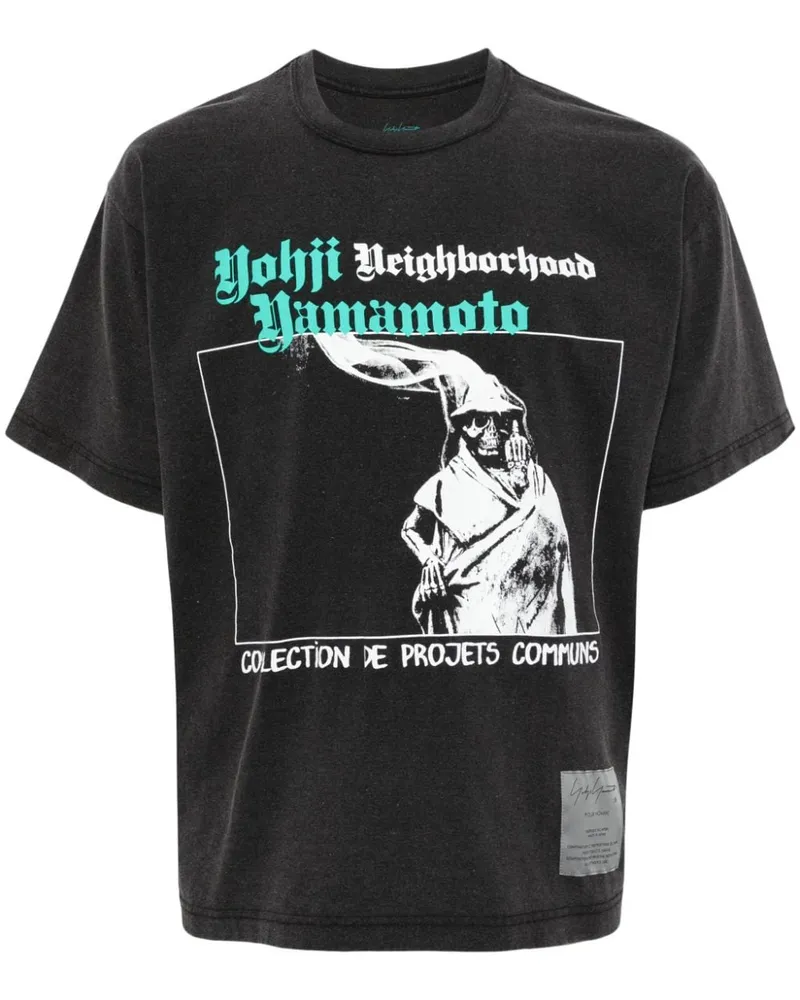 Yohji Yamamoto x NEIGHBORHOOD T-Shirt mit grafischem Print Grau