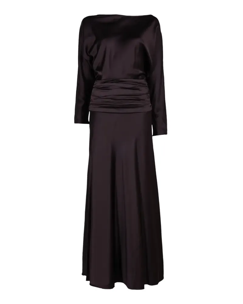 STAUD Gerafftes Freda Maxikleid aus Seide - Braun Braun