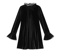 Minikleid aus Samt in A-Linie - Schwarz