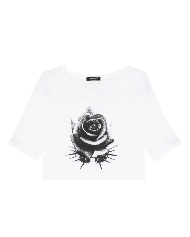Undercover T-Shirt mit Rosen-Print - Weiß Weiß