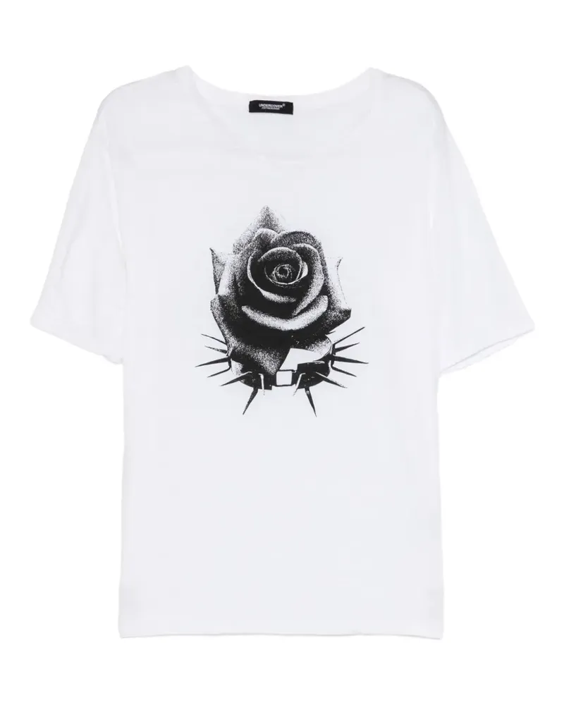 Undercover T-Shirt mit Rosen-Print - Weiß Weiß