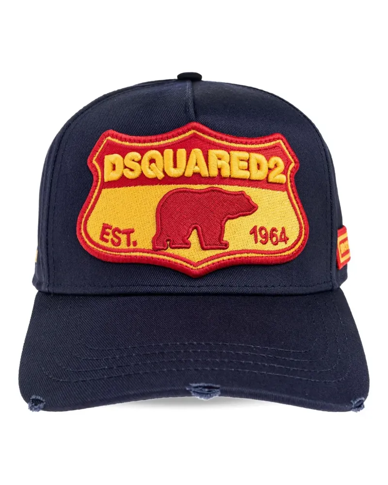 Dsquared2 Baseballkappe mit Bären-Patch - Blau Blau