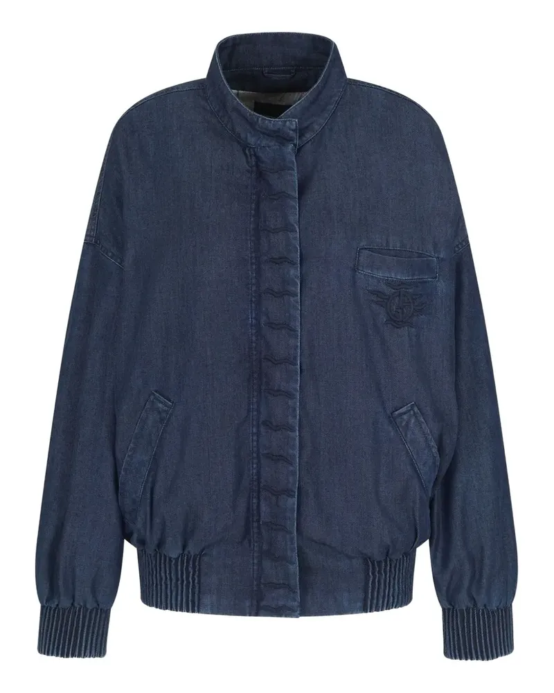 Giorgio Armani Bestickte Jeansjacke - Blau Blau