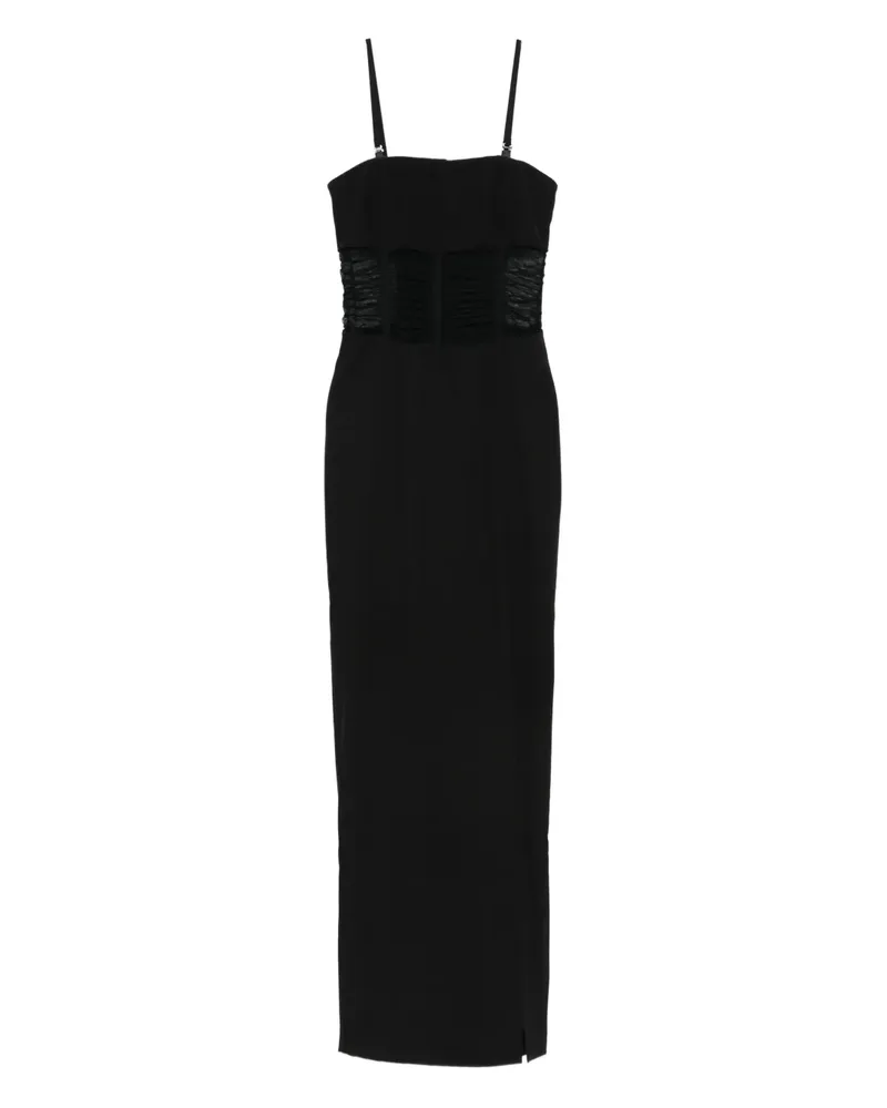Patrizia Pepe mesh-panelled maxi dress - Schwarz Schwarz
