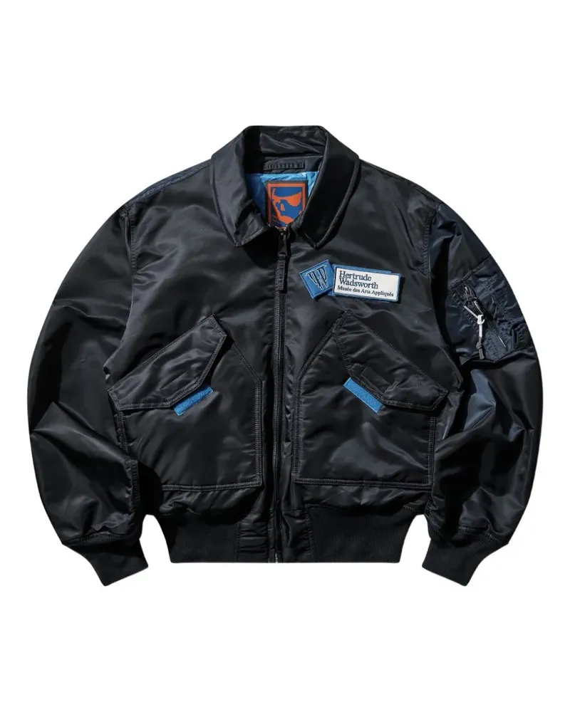 GR10K X Alpha Industries CWU-45 logo-patch bomber jacket - Blau Blau