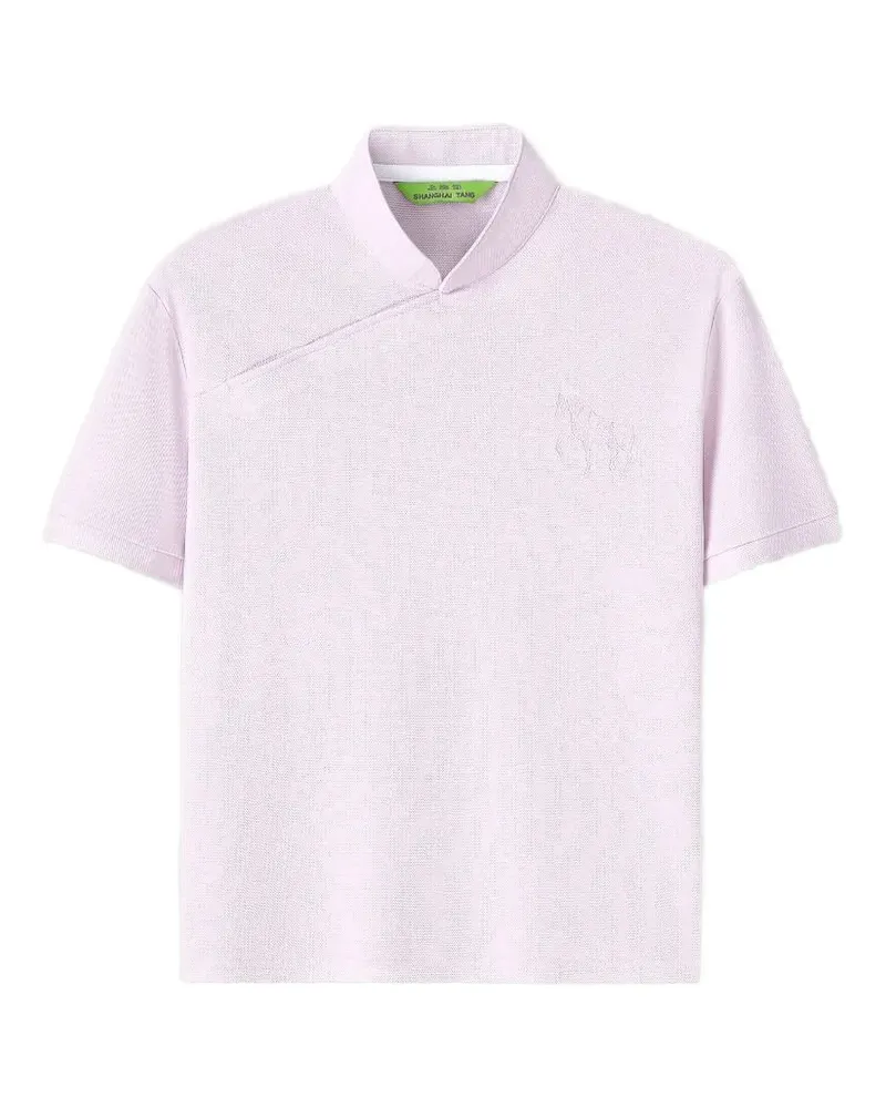 Shanghai Tang horse-embroidered polo top - Rosa Rosa