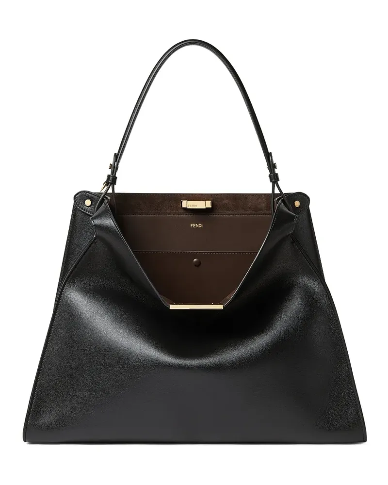 Fendi Großer Way Tote Bag mit Nieten - Schwarz Schwarz