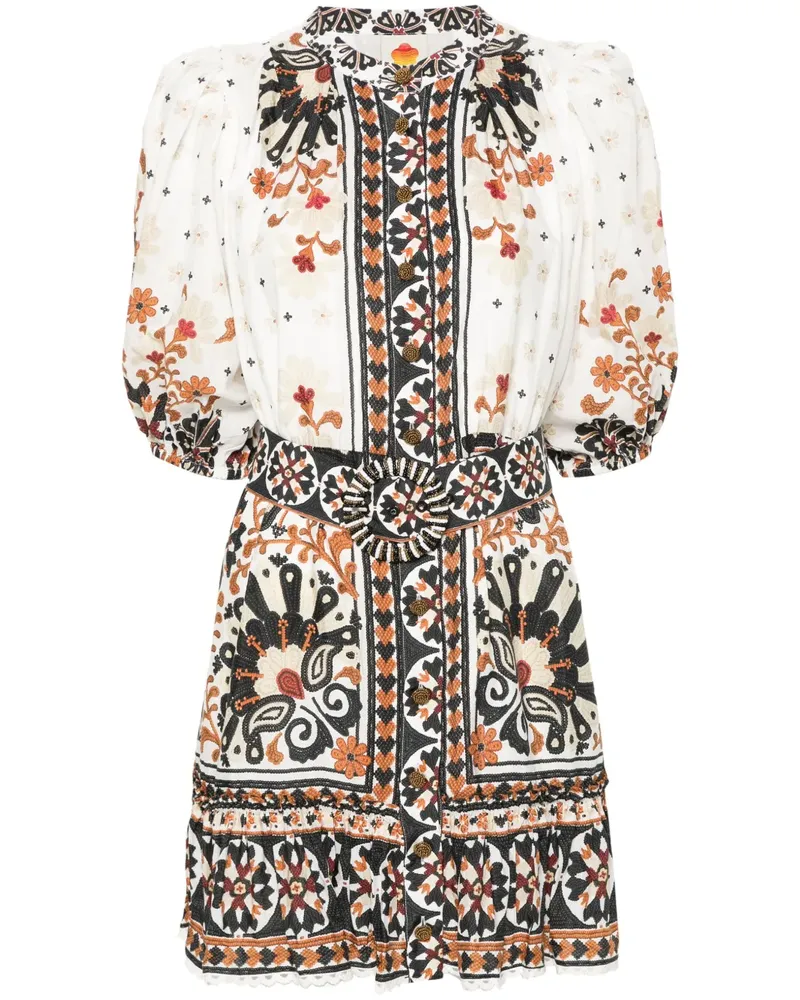 FARM Rio Minikleid mit Blumen-Print - Braun Braun