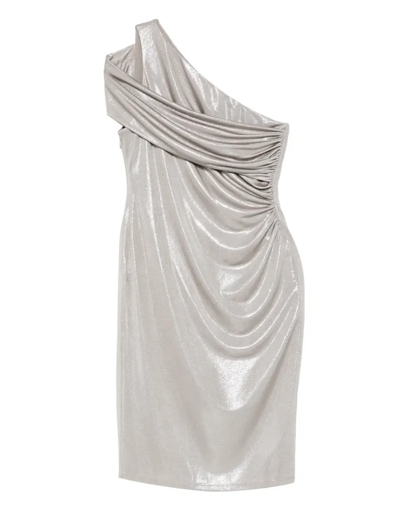Ralph Lauren One-Shoulder-Minikleid mit Raffungen - Silber Silber