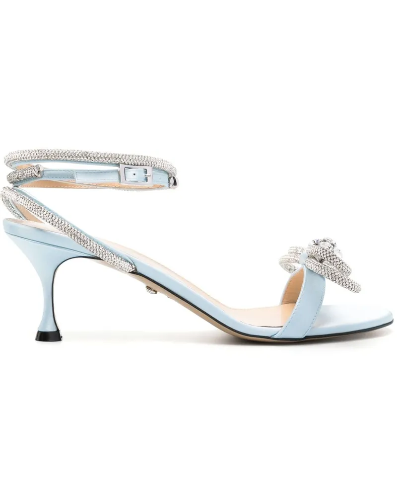Mach & Mach Double Bow Sandalen mit Kristallen 65mm - Blau Blau