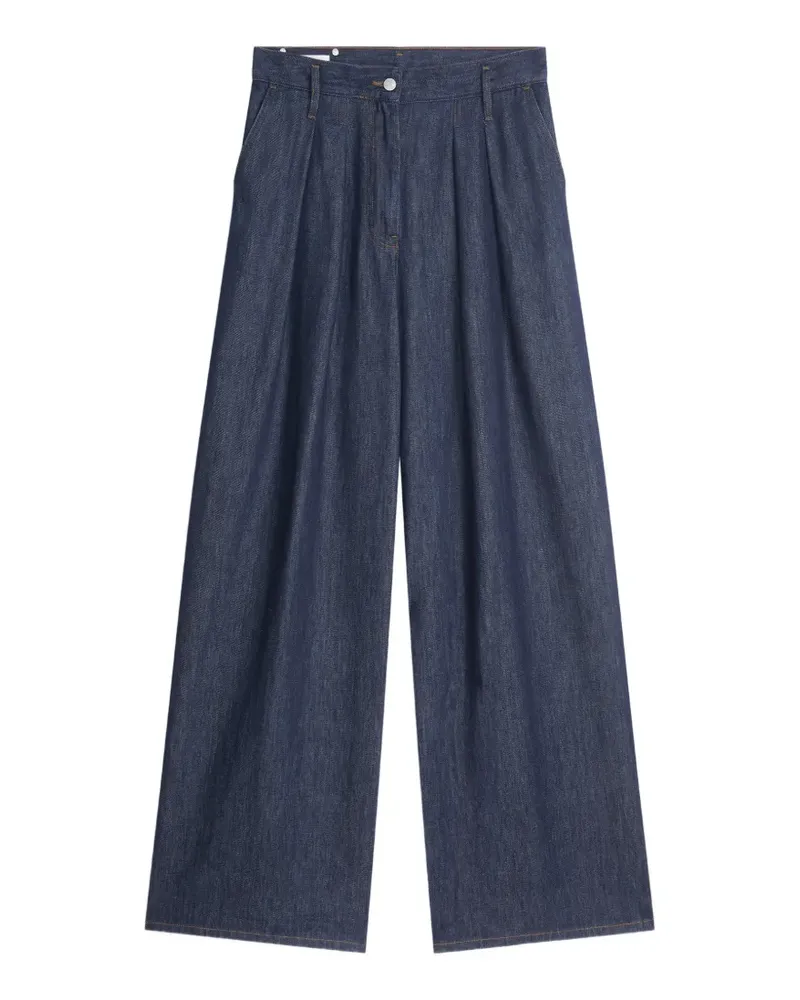 Dries van Noten Wide Jeans mit Falten - Blau Blau