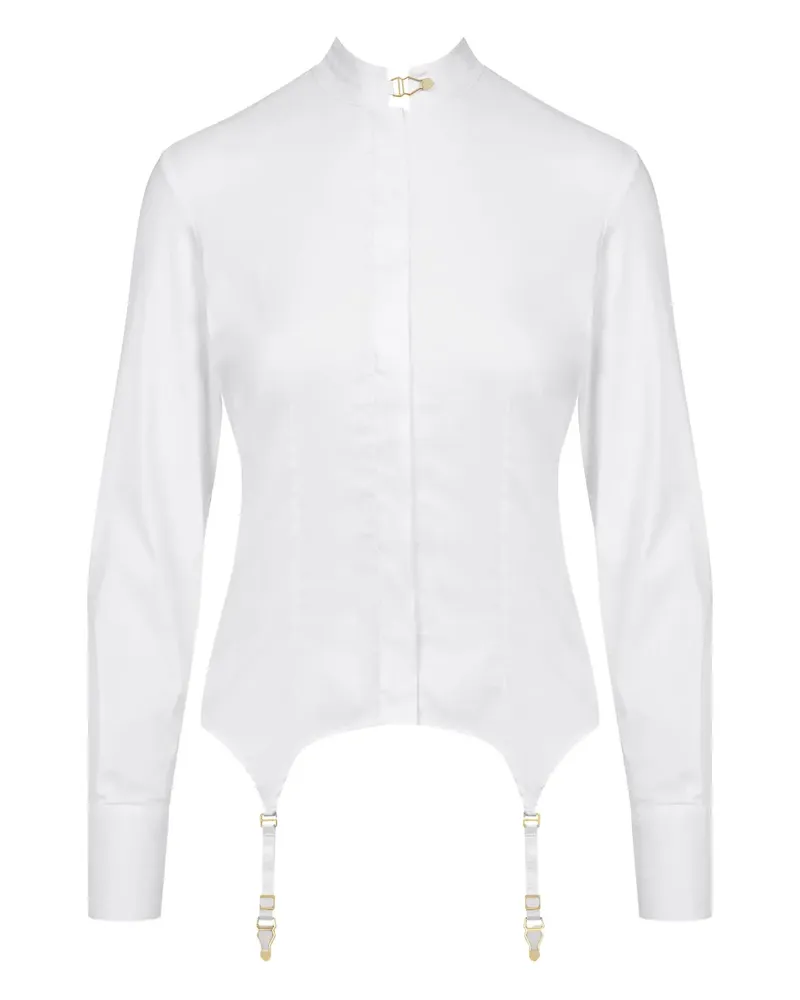 Maison Close Poloshirt mit Schnürung - Weiß Weiß