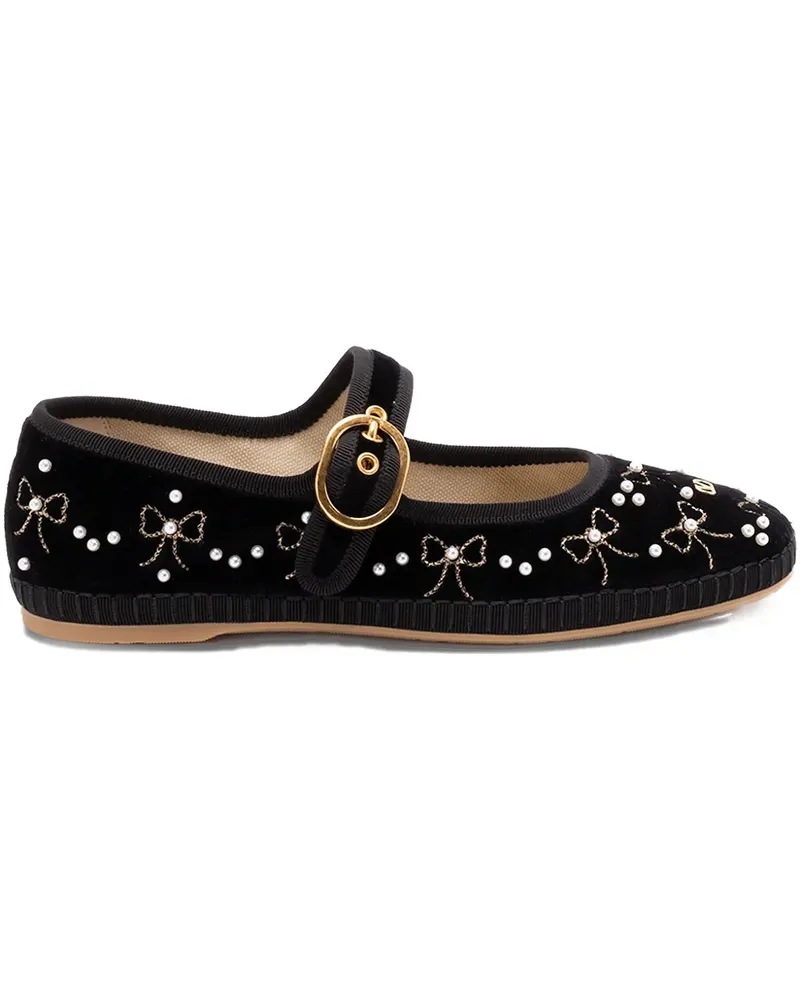 Valentino Garavani Ballerinas mit VLogo-Schleifendetail - Schwarz Schwarz