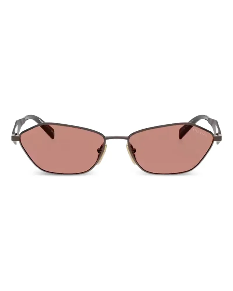 Prada Sonnenbrille mit geometrischem Gestell - Braun Braun
