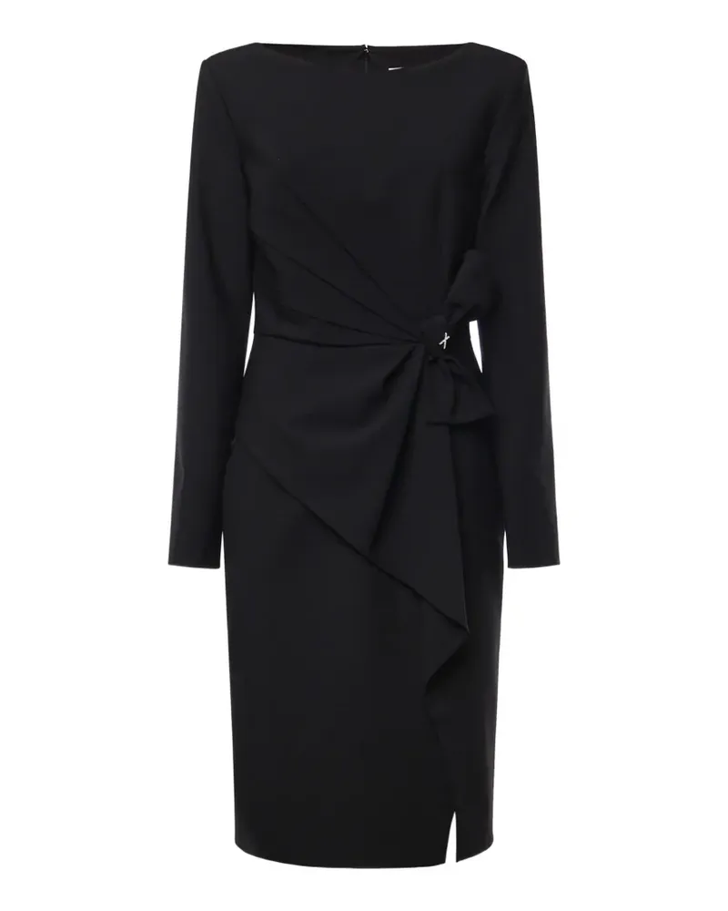 Genny Plissiertes Midikleid mit Schleife - Schwarz Schwarz
